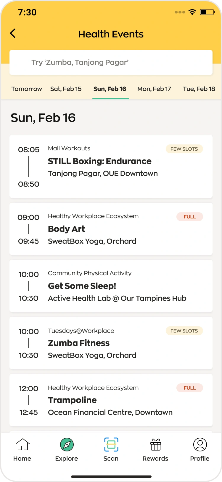 Healthy 365 events template — visual source: Rajveer Singh Rathore’s case study.