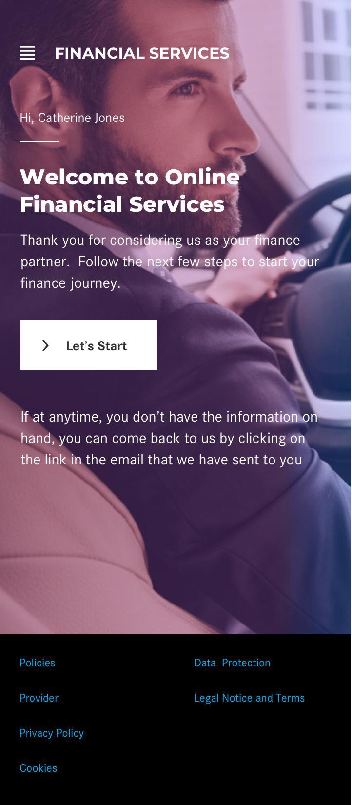 Mobile finance journey — welcome