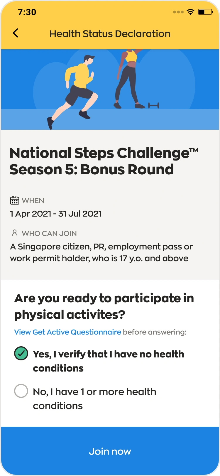 Healthy 365 challenges template — visual source: Rajveer Singh Rathore’s case study.